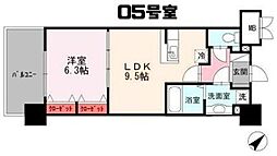 グランドテラス新都心 1LDKの間取図画像