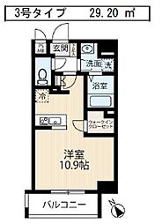 ＬＩＢＴＨ前島II 1003 10階ワンルームの間取り