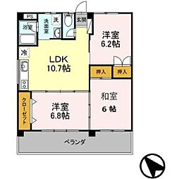 テラスヴェルデＢ 3階3LDKの間取り