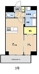 ＬＩＢＴＨ前島III 203 3階1LDKの間取り