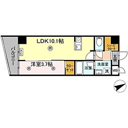 ロイジェント安謝(あじゃ)新都心 1LDKの間取図画像