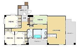 ハピネス新都心 4LDKの間取図画像