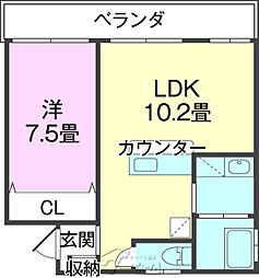 まほろば荘 1LDKの間取図画像