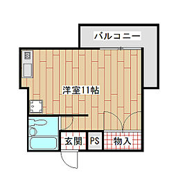 ミルキーハウス ワンルームの間取図画像