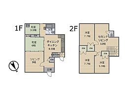 浦添市屋富祖戸建て 6LDKの間取り
