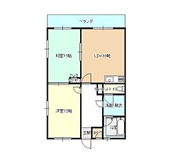 オアシス名護 2LDKの間取図画像