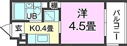さくらハウス 1Kの間取図画像