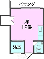 司アパート ワンルームの間取図画像