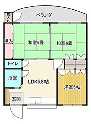 レジデンス大城 3DKの間取図画像
