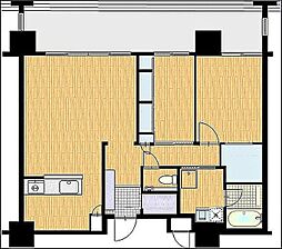 ミルコマンション浦添港川ビュー 2LDKの間取図画像