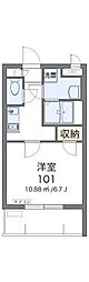 クレイノKanagusuku 1Kの間取図画像