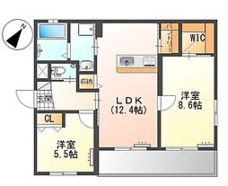 マンション・ハイビスカス 101号室 2LDKの間取図画像