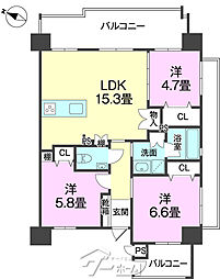 クレアレーベン南上原 3LDKの間取図画像