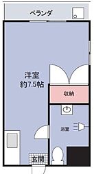 ユートピア壺屋 ワンルームの間取図画像