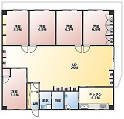 ライオンズマンション守礼 5LDKの間取図画像
