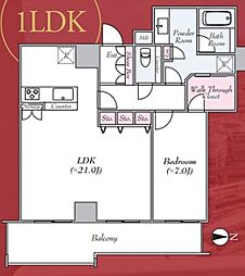 沖縄都市モノレール おもろまち駅 徒歩9分の賃貸マンション 27階1LDKの間取り