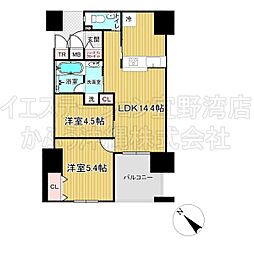 プレミアムコート浦添牧港 2LDKの間取図画像
