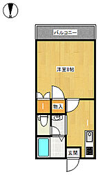 グランシャンテ水口 1Kの間取図画像