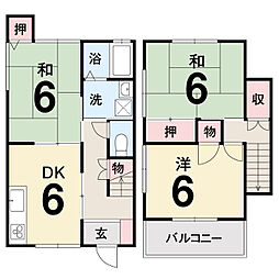 サンハイムＴ 2階3DKの間取り