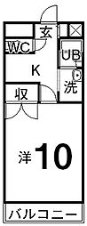 ロイヤルアットハイツ 1Kの間取図画像