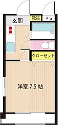 TOBEコート・T 1Kの間取図画像