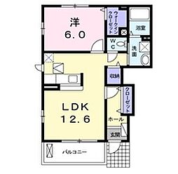 フィリアデュオグランツM 1LDKの間取図画像