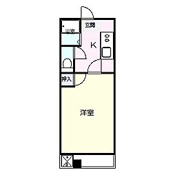 リージェント高尾田 1Kの間取図画像