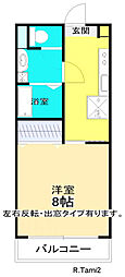 リージェントタマイ2 1Kの間取図画像