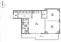 ドミール道後 1LDKの間取図画像