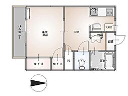ウエストハイツS 1DKの間取図画像