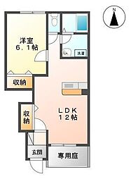 ルナプレーナ 1LDKの間取図画像