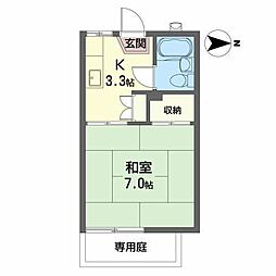 ヴィラあさひ 1Kの間取図画像