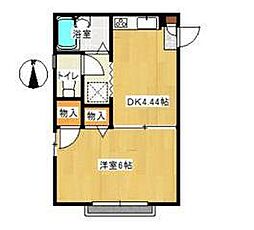 コーポ東雲 2階1DKの間取り