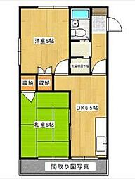 エバ・グリーンハイツ 2DKの間取図画像