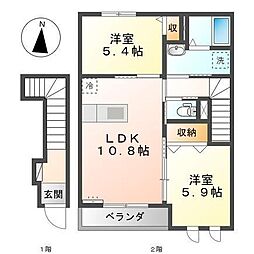 間取図画像 2LDK