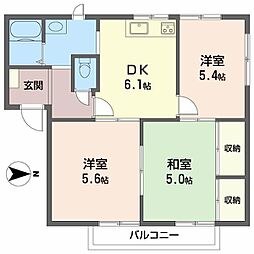 メゾン白石 3DKの間取図画像