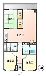 アサヒパレス庄内 3LDKの間取図画像