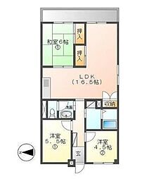 アサヒパレス庄内 3LDKの間取図画像