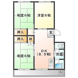 ベルコート七宝台 3DKの間取図画像