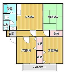 サンガーデンスターA 3DKの間取図画像