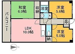 アサヒパレス 3LDKの間取図画像