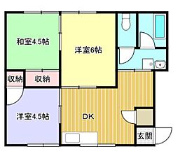 常心ハイツ3 3DKの間取図画像