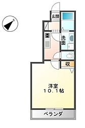 ボンヌール 1Kの間取図画像