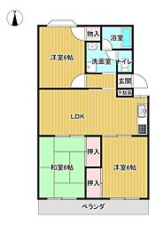 西条ロイヤルハイツ 3LDKの間取図画像