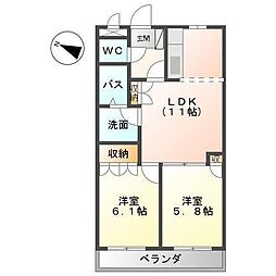 プルミエールie 2LDKの間取図画像