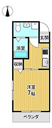 JOY・ミルキー 1Kの間取図画像