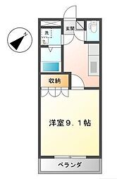 サンコートひうち 1Kの間取図画像
