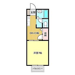 ディアス大町 1DKの間取図画像