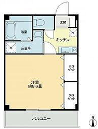 フォブール玉津 1階1Kの間取り