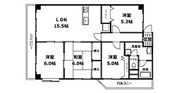 オレンジコート高松北棟 4LDKの間取図画像